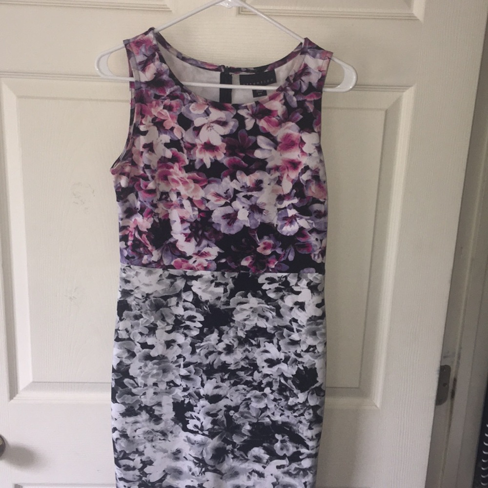 Floral Contrast Dress
